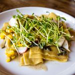 Fazzoletti with spring vegetables ($14)<br/>